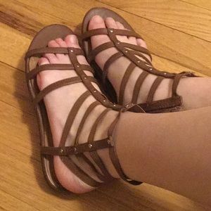 Brown strappy sandals